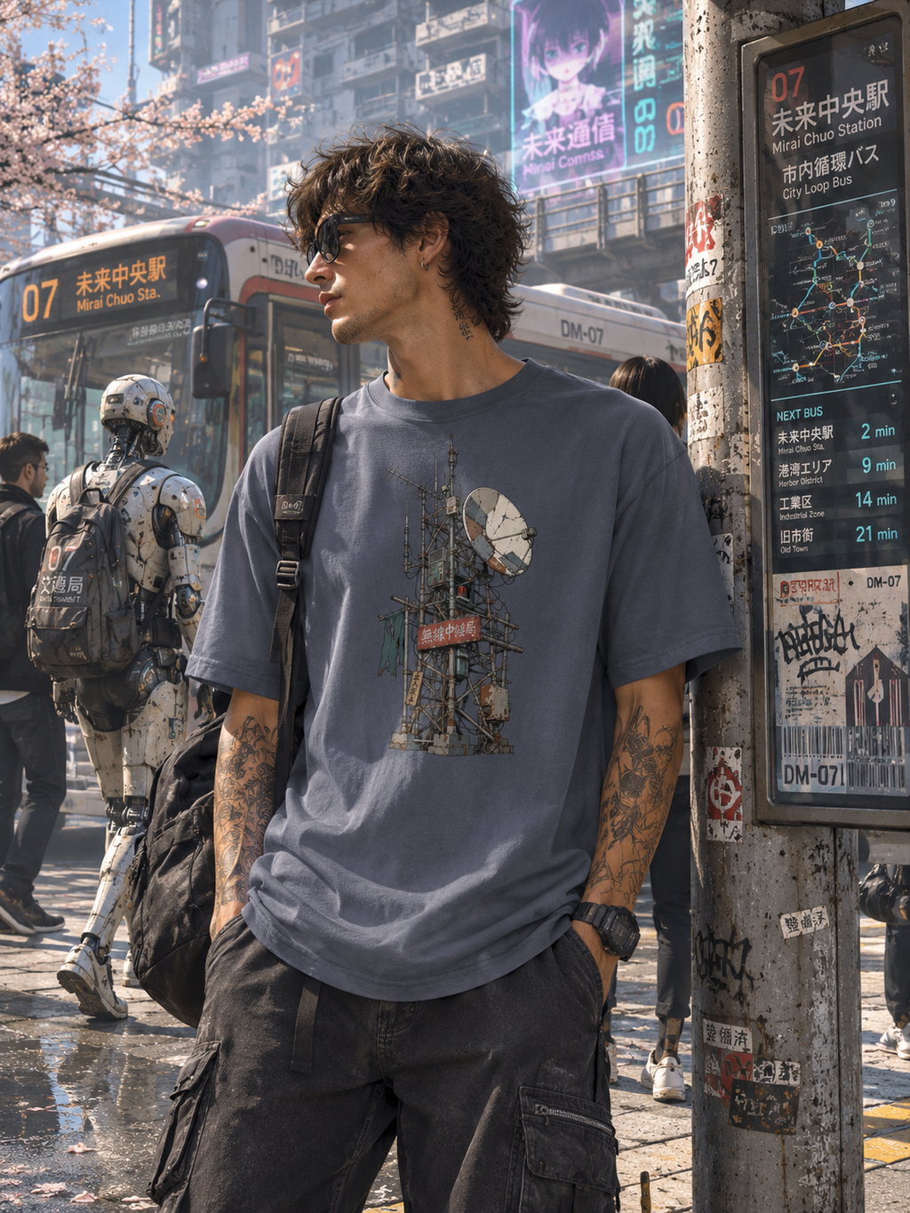 LAST SIGNAL RELAY // Cyberpunk Radio Tower Tee