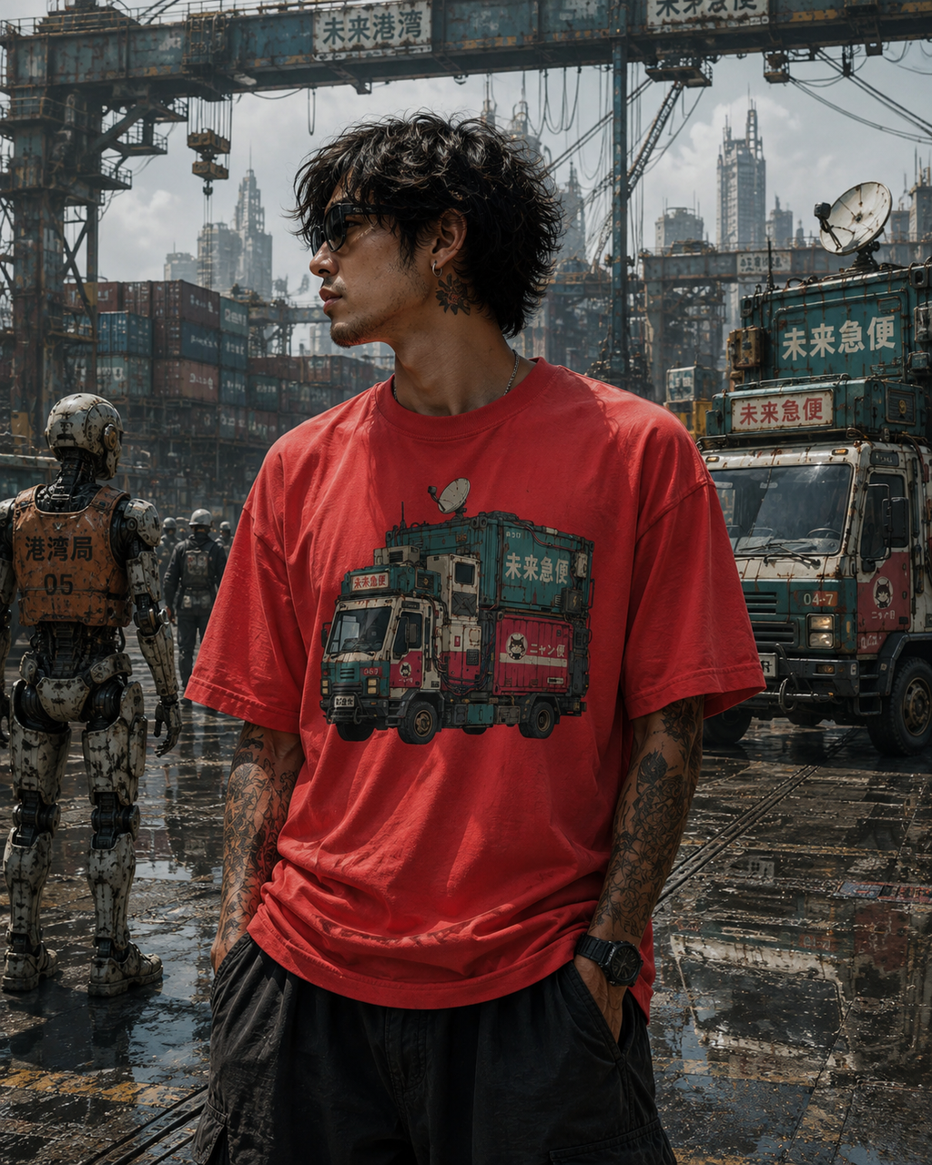 FUTURE EXPRESS // Cyberpunk Delivery Truck Tee