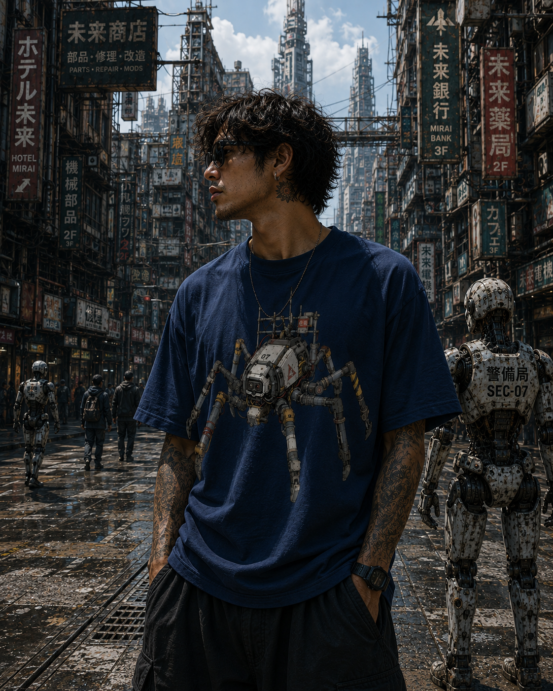 SPIDER UNIT 07 // Cyberpunk Robot Tee