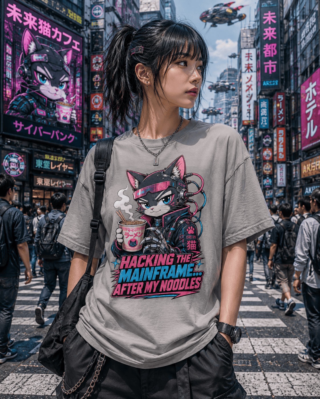Hacking the Mainframe After My Noodles T-Shirt 