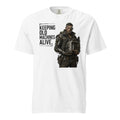graphic t-shirt with the text 'KEEPING OLD MACHINES ALIVE.
