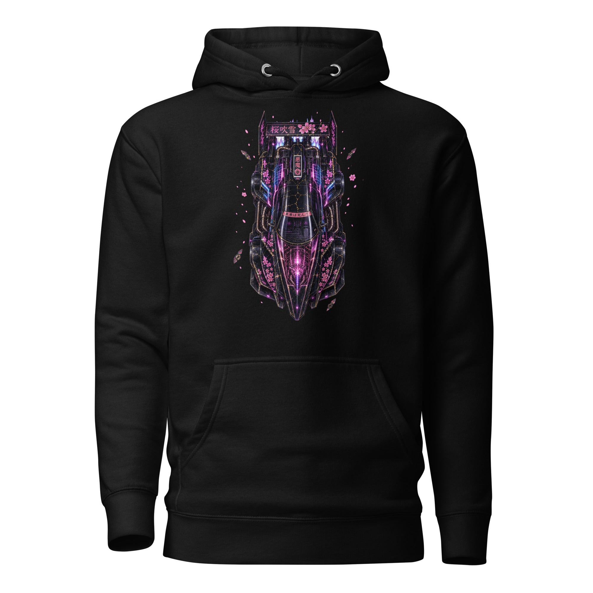 post-apocalyptic street scene wearing a black pullover hoodie 