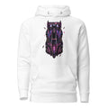 post-apocalyptic street scene wearing a white pullover hoodie 